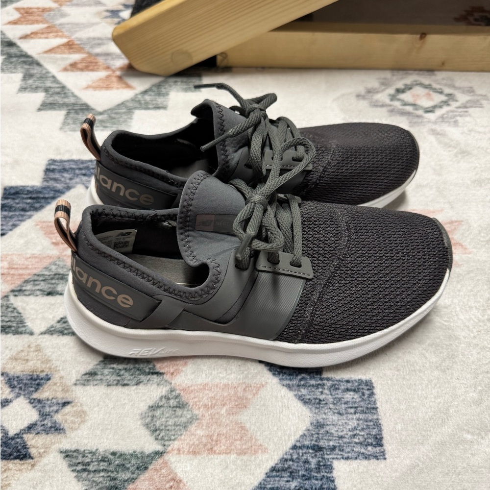 New Balance Charcoal and White Athletic Shoes